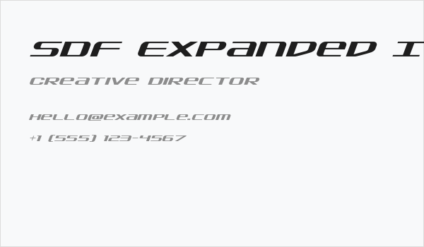 SDF Expanded Italic Business Card