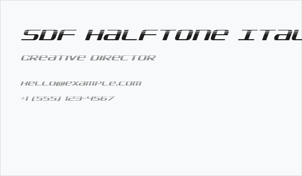 SDF Halftone Italic Business Card