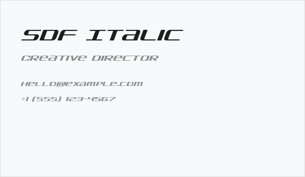 SDF Italic Business Card
