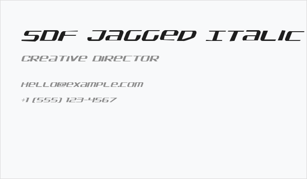 SDF Jagged Italic Business Card