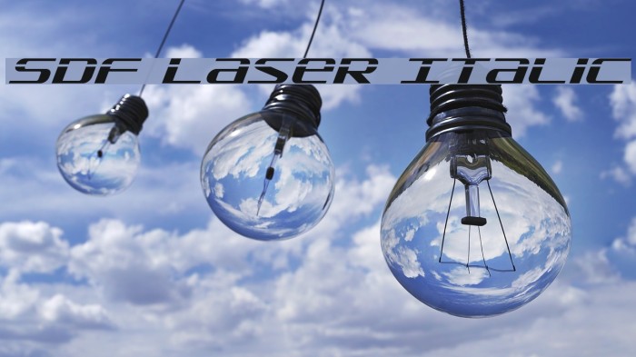 SDF Laser Italic Font examples
