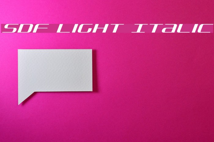 SDF Light Italic Font examples