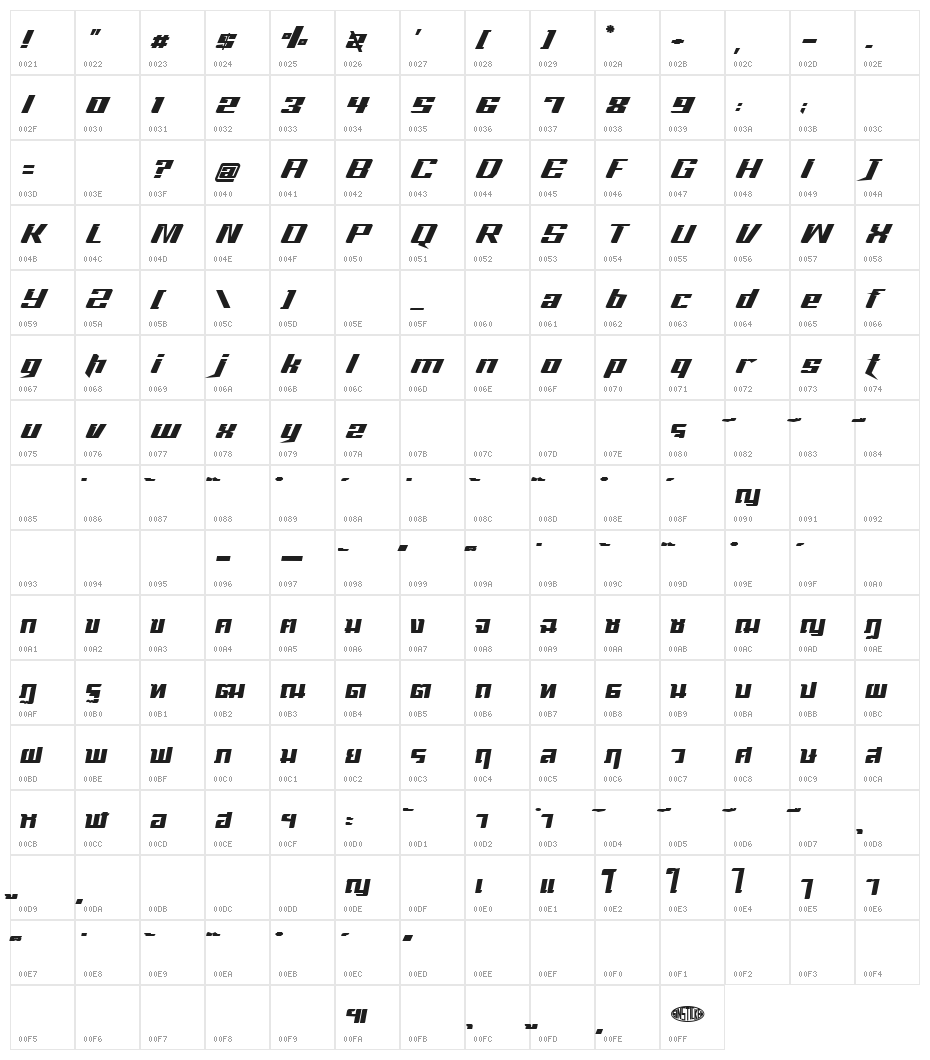 sdhall4-Regular Character Map