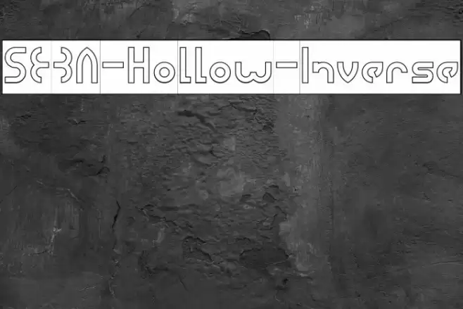 SEBA-Hollow-Inverse Font examples