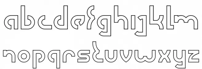 SEBA-Hollow フォント 小文字