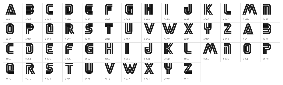 SEGA LOGO FONT Character Map