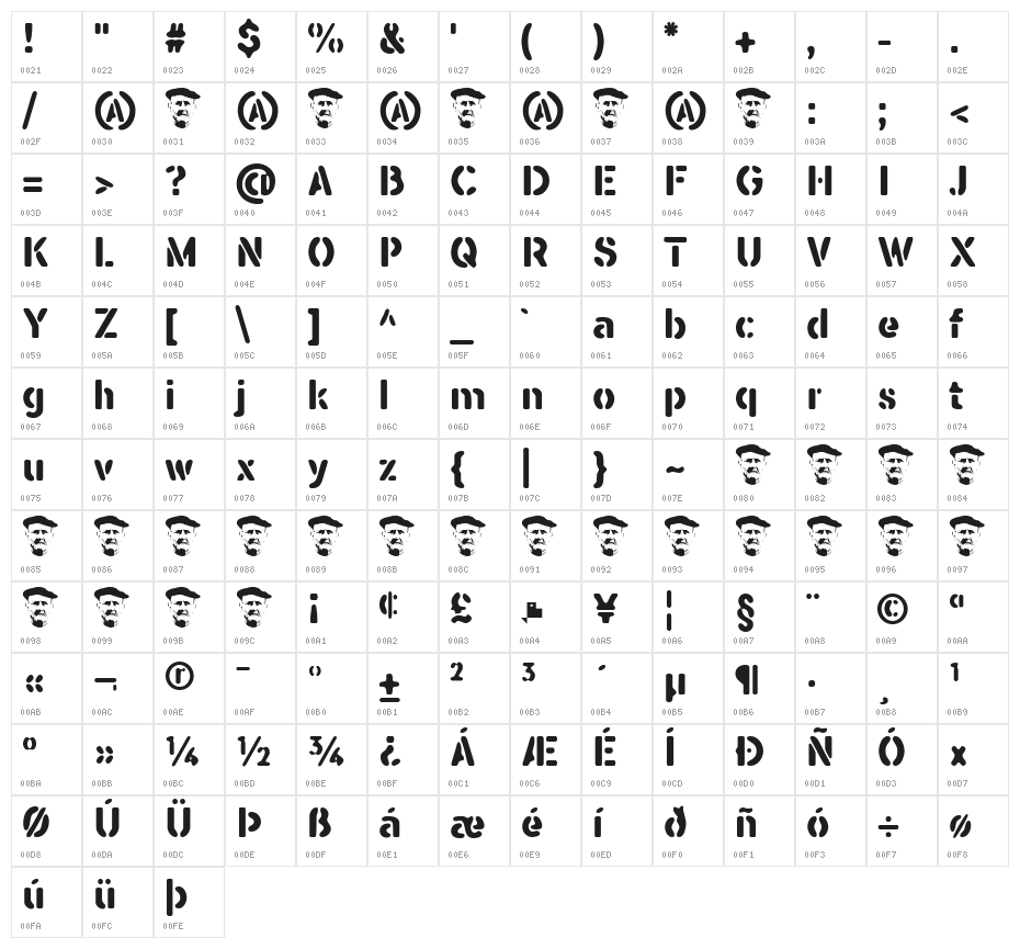 SEISDEDOS DEAD Bold Character Map