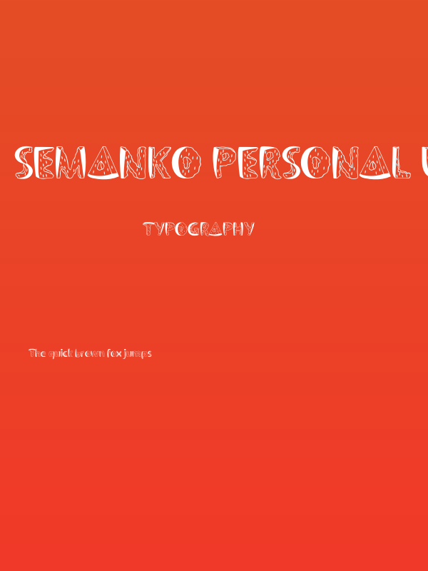 SEMANKO Personal Use Poster