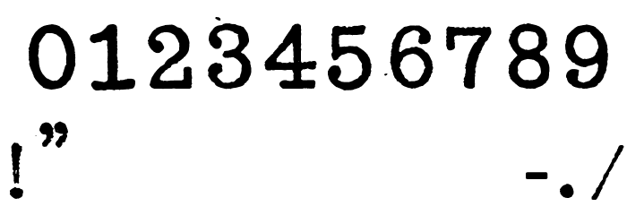 SENTA Schreibmaschine Demo Font OTHER CHARS