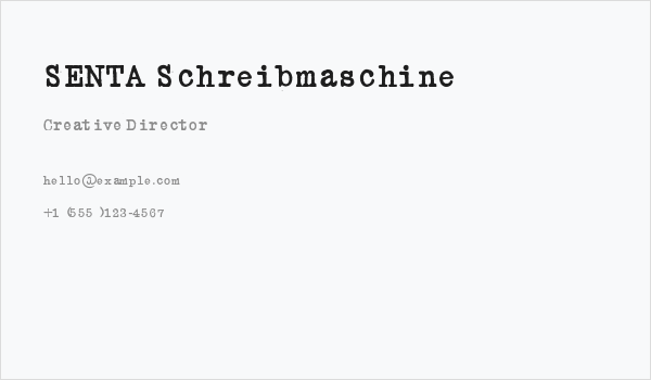 SENTA Schreibmaschine Business Card
