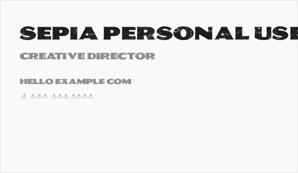 SEPIA Personal Use Business Card