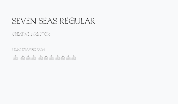 SEVEN SEAS Regular Business Card