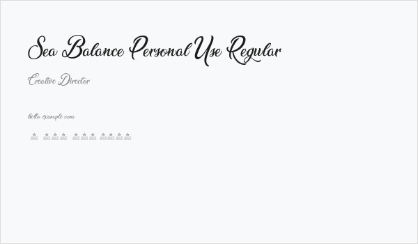 Sea Balance Personal Use Regular Business Card