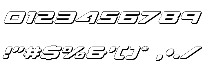 Sea-Dog 3D Italic Font OTHER CHARS