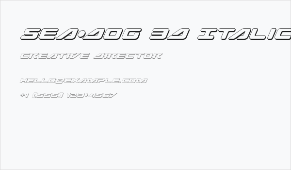 Sea-Dog 3D Italic Business Card