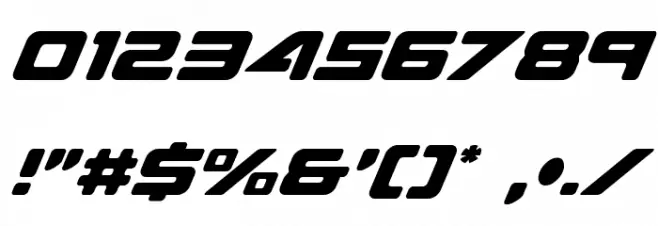 Sea-Dog Condensed Italic Font OTHER CHARS