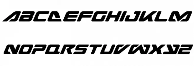 Sea-Dog Condensed Italic Caratteri MINUSCOLO