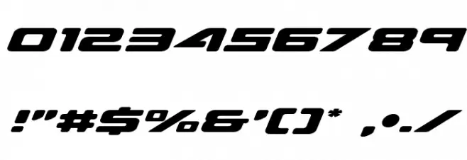 Sea-Dog Expanded Italic Font OTHER CHARS