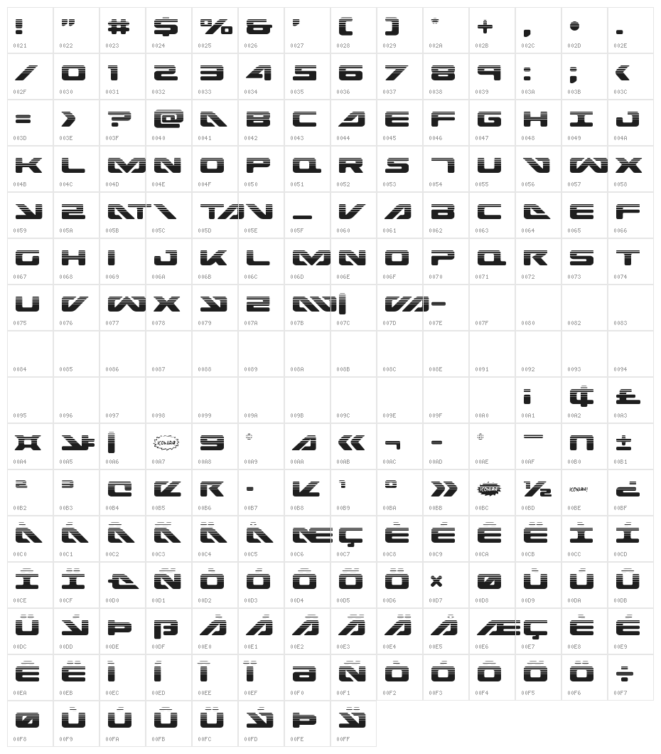 Sea-Dog Halftone Character Map