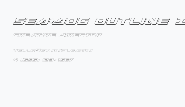 Sea-Dog Outline Italic Business Card