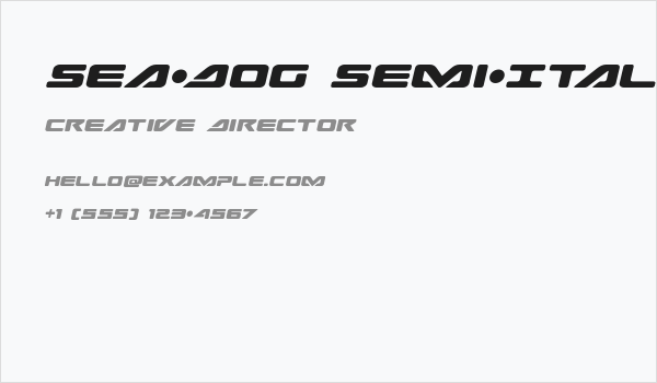 Sea-Dog Semi-Italic Business Card