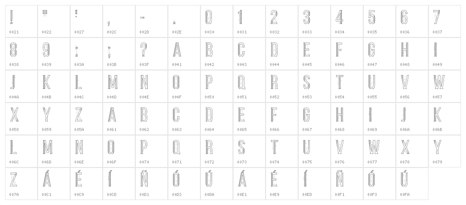 Sea Font Regular Character Map