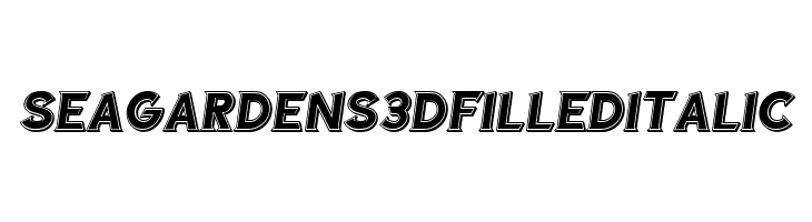 Sea Gardens 3D Filled Italic Font