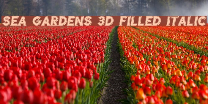 Sea Gardens 3D Filled Italic Font examples