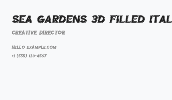 Sea Gardens 3D Filled Italic Business Card