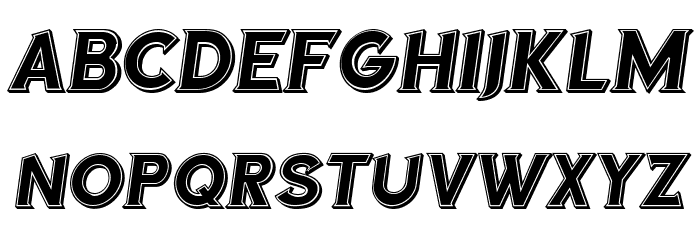 Sea Gardens 3D Filled Italic Font LOWERCASE