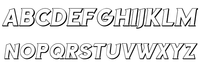 Sea Gardens 3D Italic Font LOWERCASE