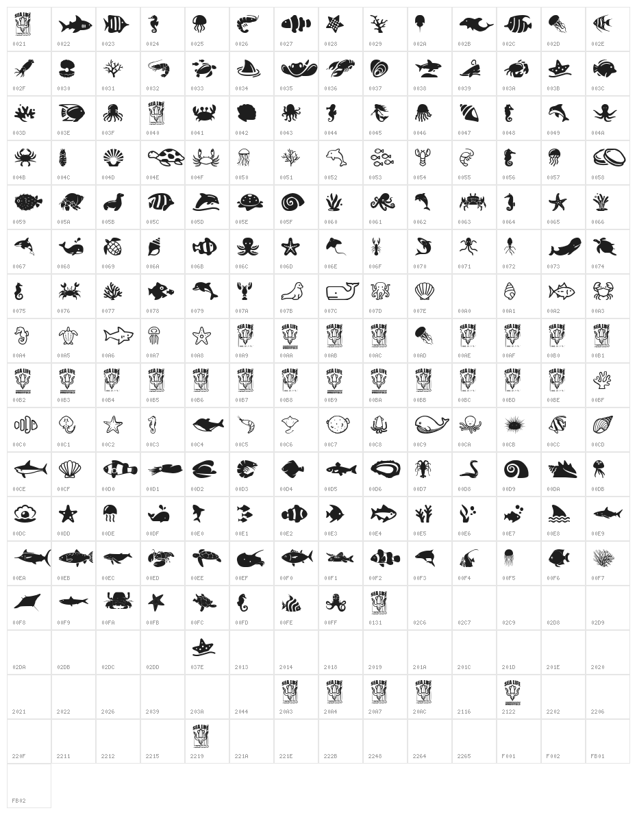 Sea Life Character Map