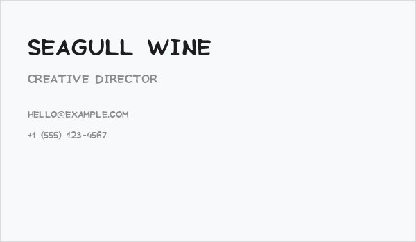 Seagull Wine Business Card