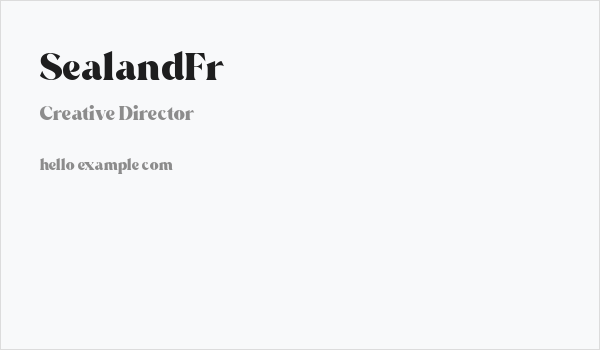 SealandFr Business Card
