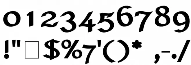 Seanchló Dubh Font Alte caractere