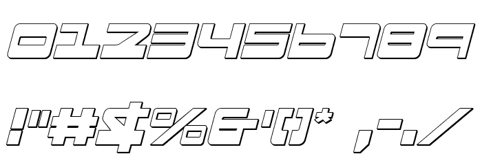 Searider Falcon 3D Italic Font OTHER CHARS