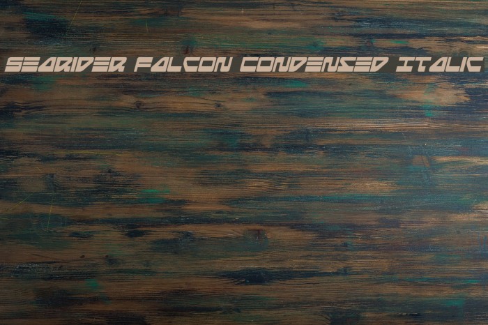 Searider Falcon Condensed Italic Schriftart examples