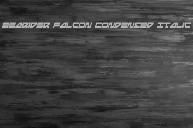 Searider Falcon Condensed Italic Schriftart examples