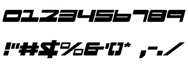 Searider Falcon Expanded Italic Font OTHER CHARS