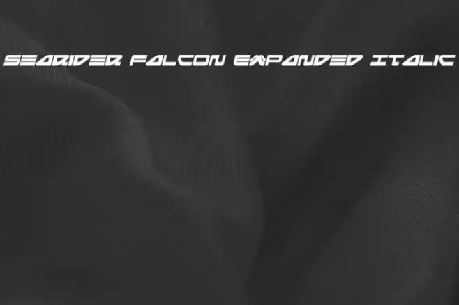 Searider Falcon Expanded Italic Font examples