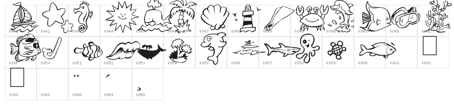 Seaside Things Character Map