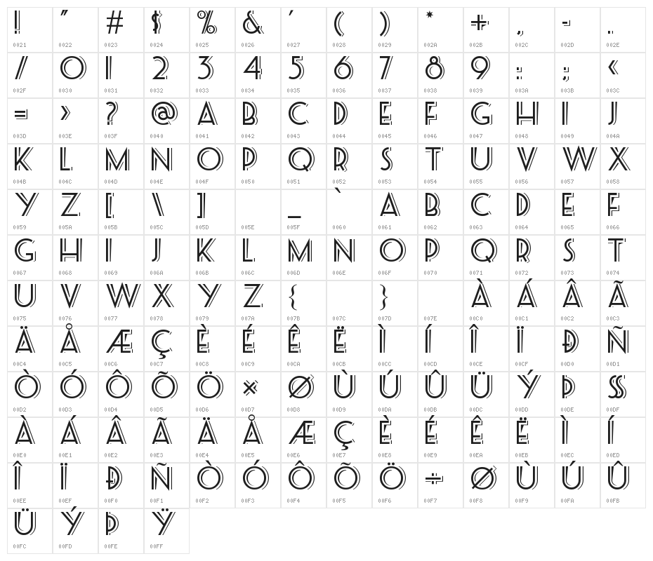 SeasideResortNF Character Map