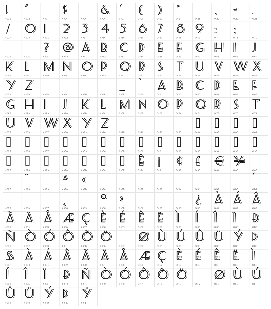 SeasideResortNF Character Map
