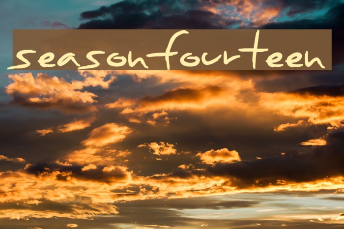 SeasonFourteen Font examples