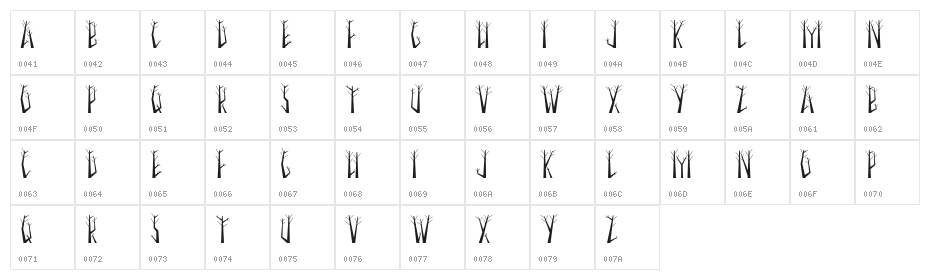 Seasonal Trees Character Map