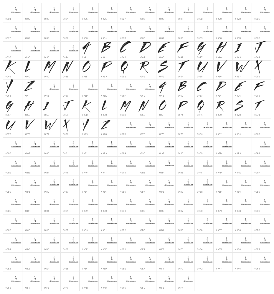 Seasons Character Map