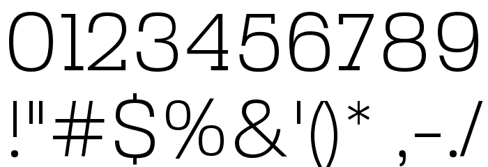 SebSlab-Light Font OTHER CHARS