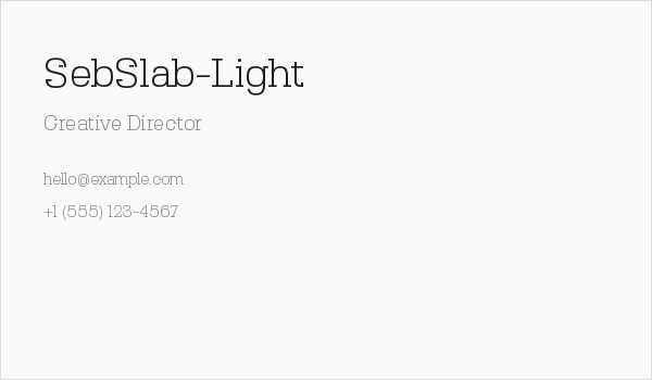 SebSlab-Light Business Card