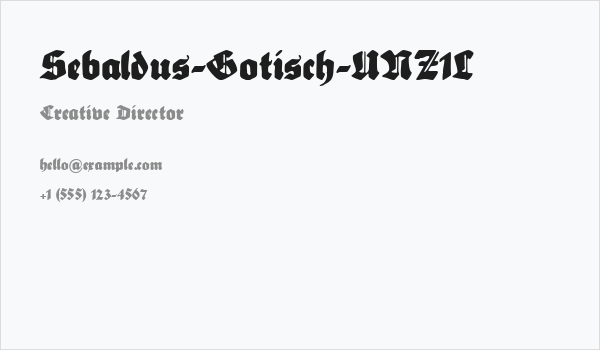 Sebaldus-Gotisch-UNZ1L Business Card