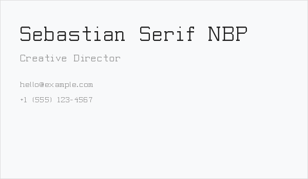 Sebastian Serif NBP Business Card